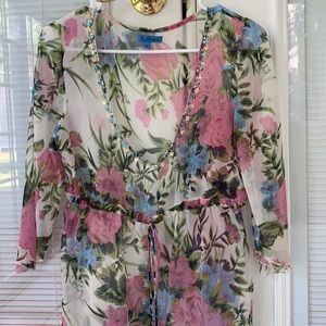 Joe Browns floral tunic blouse size 6 US